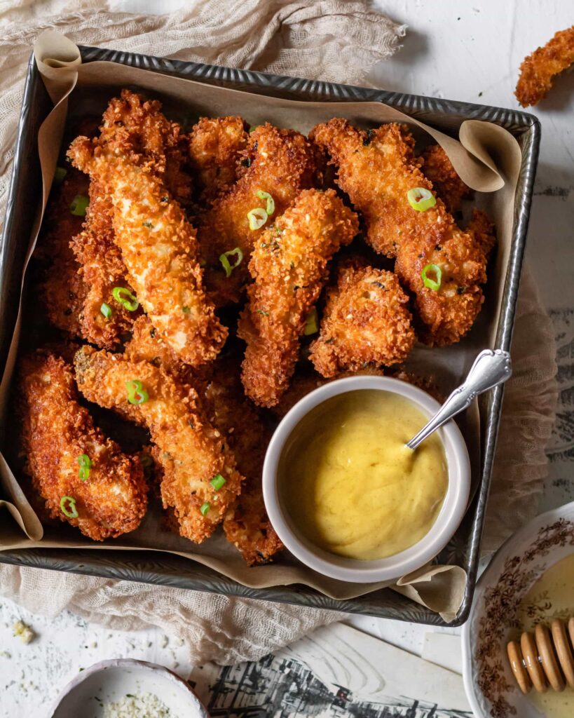 panko chicken with dip sauce