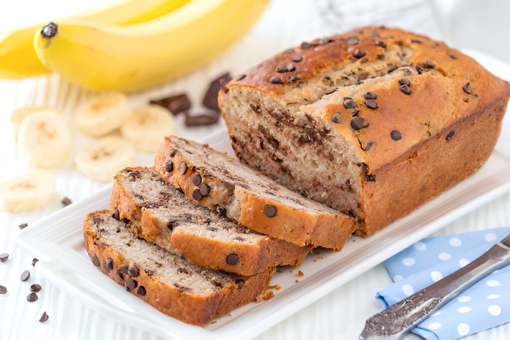 banana bread with chocolate chip. Try this easy banana bread recipe today