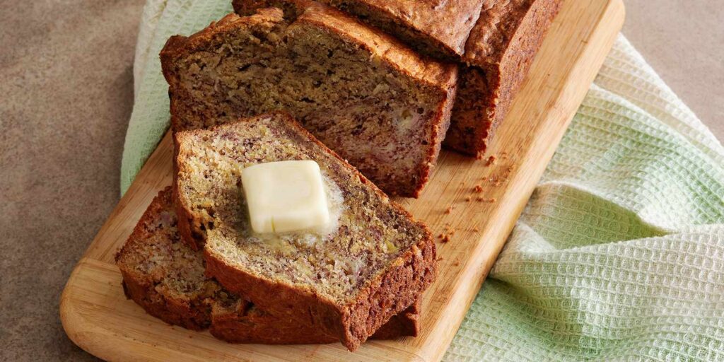 banana bread with butter, banana bread recipe