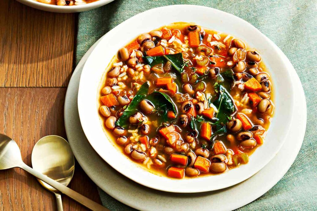 black eyed peas soup, healthy, vegan, vegetables