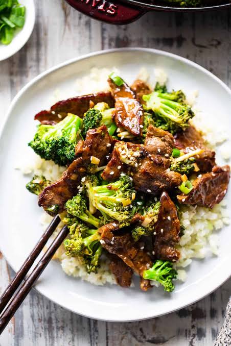 Easy beef and broccoli with rice 