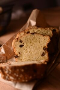 raisins bread on a table 