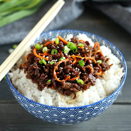 Korean Rice Bowl with chopsticks