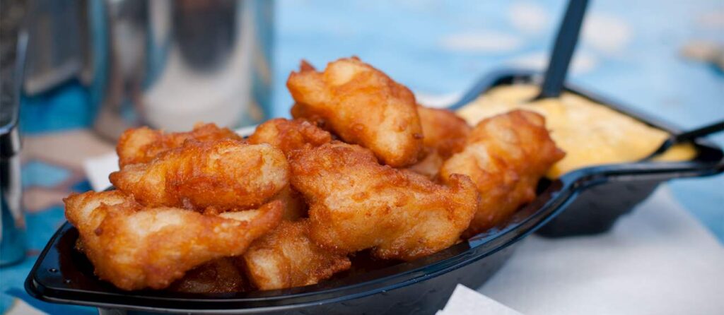 Kibbeling of fish 