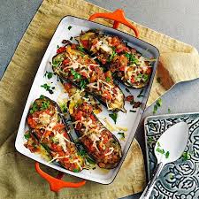 Moroccan stuffed eggplant