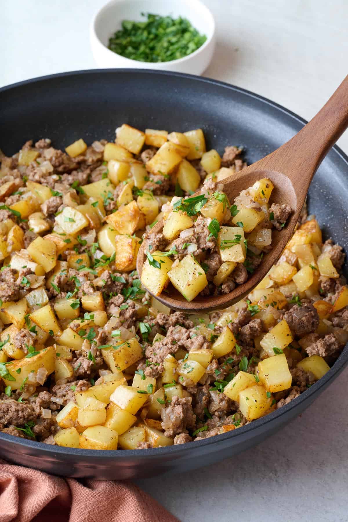 One Pan Skillet Beef and Potatoes