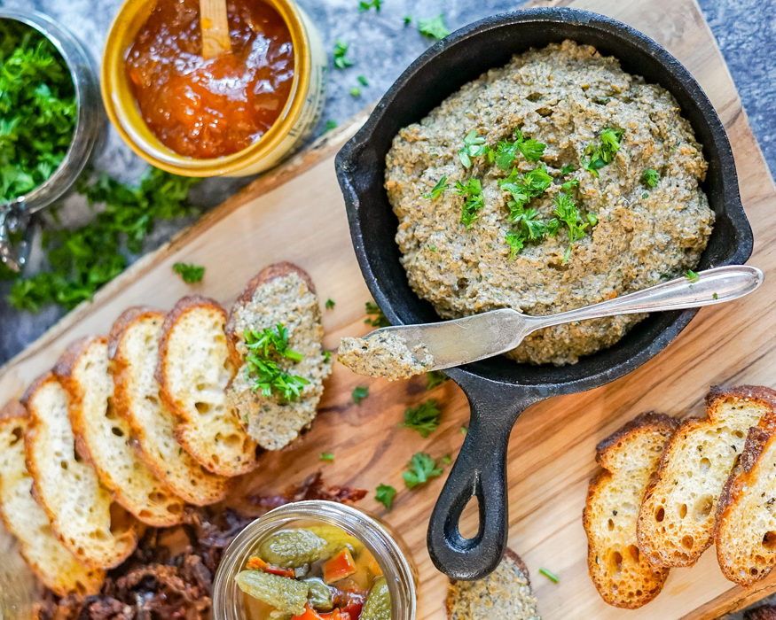 Homemade vegan mushroom pate